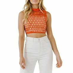 Endless Rose Crochet Lace Mock Crop Top