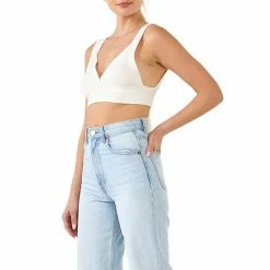Endless Rose Back Tie Elevated Knit Bralette White -Endless Rose shop unnamed file 1019