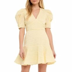 Endless Rose Texture V-neck Mini Dress