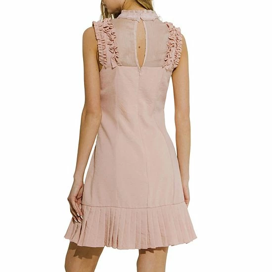 Endless Rose Mixed Media A Line Dress With Ruffle Details 4 Endless Rose Mixed Media A Line Dress With Ruffle Details - Image 2