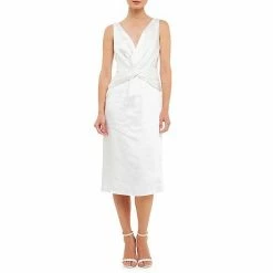 Endless Rose Draped Twist Satin Maxi High Low Dress