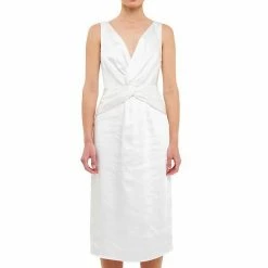 Endless Rose Draped Twist Satin Maxi High Low Dress -Endless Rose shop unnamed file 1059