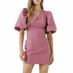 Endless Rose Puff Sleeve Mini Dress Mauve