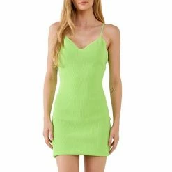 Endless Rose Sweetheart Scooped Knit Mini Lime