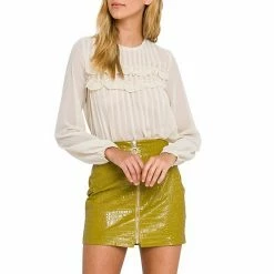 Endless Rose Lace Detail Pleated Blouse