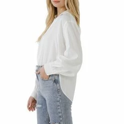 Endless Rose V-neckline Puff Long Sleeve Top -Endless Rose shop unnamed file 1167