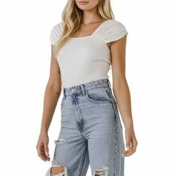 Endless Rose Accent Shoulder Knit Crop Top -Endless Rose shop unnamed file 1171