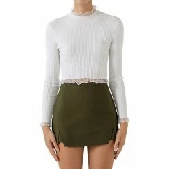 Endless Rose Edge Detail Fitted Sweater -Endless Rose shop unnamed file 1189