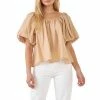 Endless Rose Pleated Puff Sleeve Top Beige -Endless Rose shop unnamed file 1190
