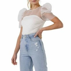 Endless Rose Knit With Organza Mixed Media Top 4 Endless Rose Knit With Organza Mixed Media Top -Endless Rose shop unnamed file 1197