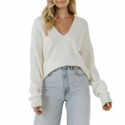 Endless Rose V-neckline Long Sleeve Sweater