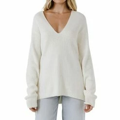 Endless Rose V-neckline Long Sleeve Sweater -Endless Rose shop unnamed file 1243