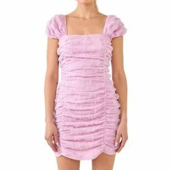 Endless Rose Ruched Mini Dress With Cap Sleeves -Endless Rose shop unnamed file 1255