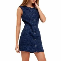 Endless Rose Tweed Sleeveless Shift Dress -Endless Rose shop unnamed file 1262
