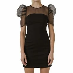 Endless Rose Organza With Knit Mini Dress -Endless Rose shop unnamed file 1291