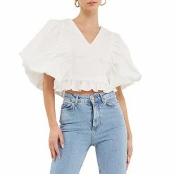 Endless Rose Puff Sleeve Detail Top