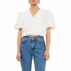 Endless Rose Blouson Top With Back Spaghetti Closure