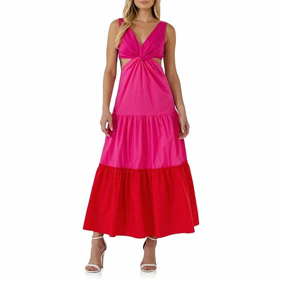 Endless Rose Twist Cut Out Color Block Maxi Endless Rose Twist Cut Out Color Block Maxi -Endless Rose shop unnamed file 1340