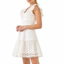 Endless Rose Eyelet Mixed Media Mini Dress -Endless Rose shop unnamed file 1405