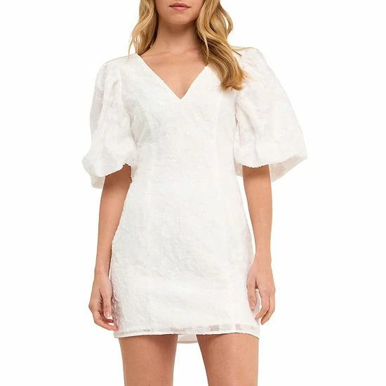 Endless Rose Puff Sleeve Embroidered Mini Dress 2 Endless Rose Puff Sleeve Embroidered Mini Dress