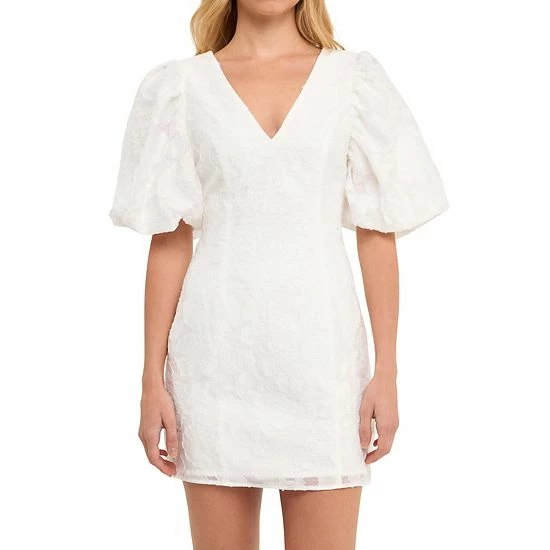 Endless Rose Puff Sleeve Embroidered Mini Dress 5 Endless Rose Puff Sleeve Embroidered Mini Dress - Image 4