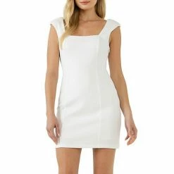 Endless Rose Cap Sleeve Knit Dress White