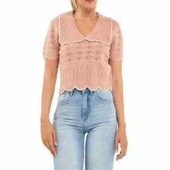 Endless Rose Short Puff Sleeve Scalloped Knit Top Camel 5 Endless Rose Short Puff Sleeve Scalloped Knit Top Camel -Endless Rose shop unnamed file 217