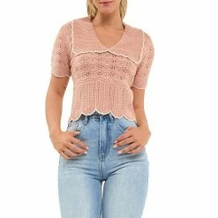 Endless Rose Short Puff Sleeve Scalloped Knit Top Camel 6 Endless Rose Short Puff Sleeve Scalloped Knit Top Camel -Endless Rose shop unnamed file 218