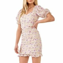 Endless Rose Embroidery On Chiffon Shirred Mini Dress -Endless Rose shop unnamed file 242