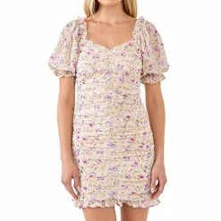 Endless Rose Embroidery On Chiffon Shirred Mini Dress -Endless Rose shop unnamed file 243