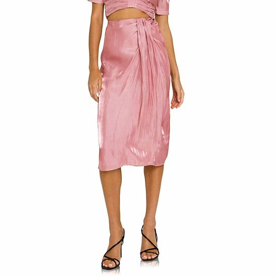 Endless Rose Metallic Effect Midi Skirt Beige Endless Rose Metallic Effect Midi Skirt Beige -Endless Rose shop unnamed file 244