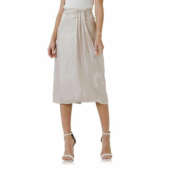 Endless Rose Metallic Effect Midi Skirt Beige Endless Rose Metallic Effect Midi Skirt Beige -Endless Rose shop unnamed file 249