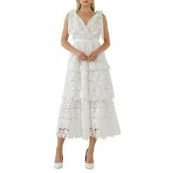 Endless Rose Shoulder Strap Detailed Tiered Maxi Dress