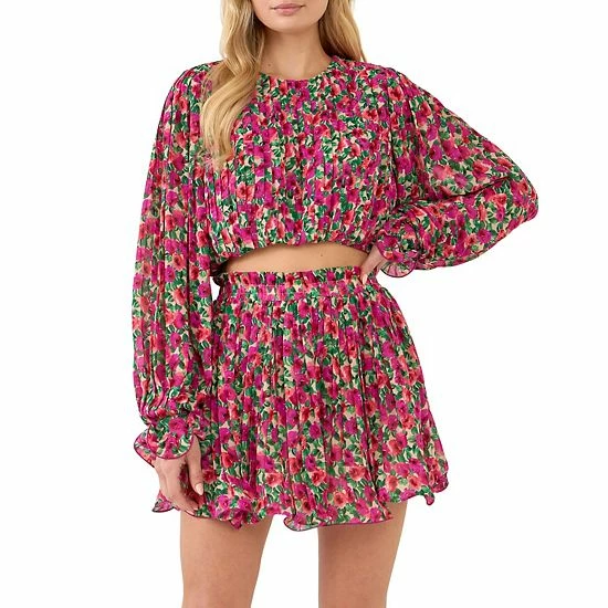 Endless Rose Floral Pleated Bubbled Top Endless Rose Floral Pleated Bubbled Top -Endless Rose shop unnamed file 288