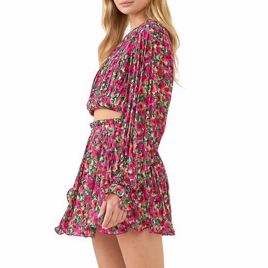 Endless Rose Floral Pleated Bubbled Top Endless Rose Floral Pleated Bubbled Top -Endless Rose shop unnamed file 290
