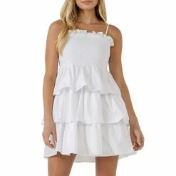 Endless Rose Spaghetti Smocked Tiered Mini Dress