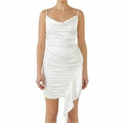 Endless Rose Asymmetrical Waterfall Drapped Satin Mini -Endless Rose shop unnamed file 311