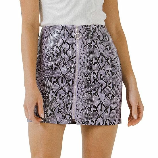 Endless Rose Front Metal Zipper Python Skirt Purple Endless Rose Front Metal Zipper Python Skirt Purple -Endless Rose shop unnamed file 340