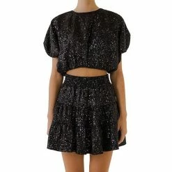 Endless Rose Sequins Voluminious Crop Top Powder Blue -Endless Rose shop unnamed file 348