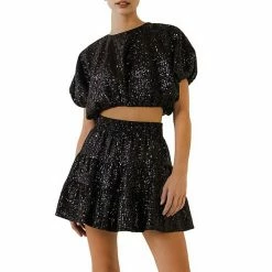 Endless Rose Sequins Voluminious Crop Top Powder Blue -Endless Rose shop unnamed file 349