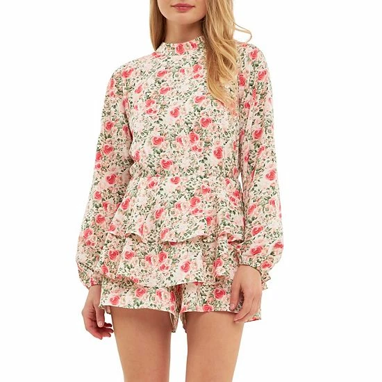 Endless Rose Blooming Roses Floral Open Back Romper 3 Endless Rose Blooming Roses Floral Open Back Romper