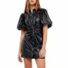 Endless Rose Short-Sleeve Faux Leather Mini Dress Black -Endless Rose shop unnamed file 409
