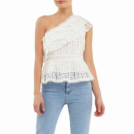 Endless Rose One Shoulder Square Laced Top Endless Rose One Shoulder Square Laced Top -Endless Rose shop unnamed file 436