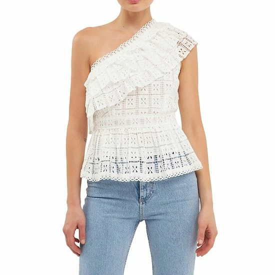 Endless Rose One Shoulder Square Laced Top Endless Rose One Shoulder Square Laced Top -Endless Rose shop unnamed file 439