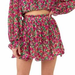 Endless Rose Floral Pleated Elastized Skirt