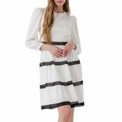 Endless Rose Babydoll Dress With Lace Trim