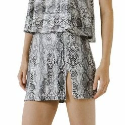 Endless Rose Front Slit Python Skirt -Endless Rose shop unnamed file 481