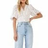 Endless Rose Laced V-Neck Puff Sleeve Top -Endless Rose shop unnamed file 487