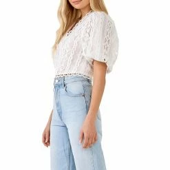 Endless Rose Laced V-Neck Puff Sleeve Top -Endless Rose shop unnamed file 489