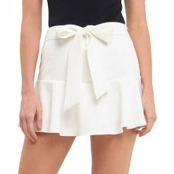Endless Rose Flounce Mini Skort With Waist Tie White